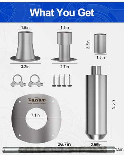 Generator Exhaust Extension Kit, Stainless Steel Flexible Pipe Muffler - color: Gray