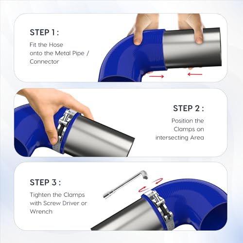 Endure 90 Degree Silicone Elbow Intake Hose 4-Ply, 4"(102mm) - Blue - color: Blue, size: ID - 4Inch(102mm)