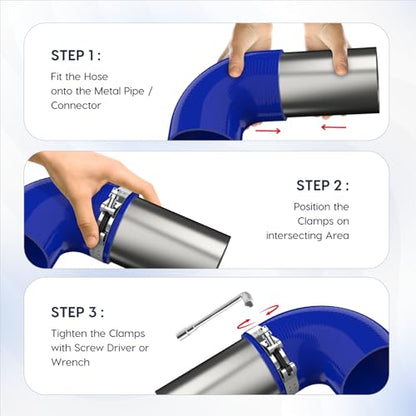 Endure 90 Degree Silicone Elbow Intake Hose 4-Ply, 4"(102mm) - Blue - color: Blue, size: ID - 4Inch(102mm)