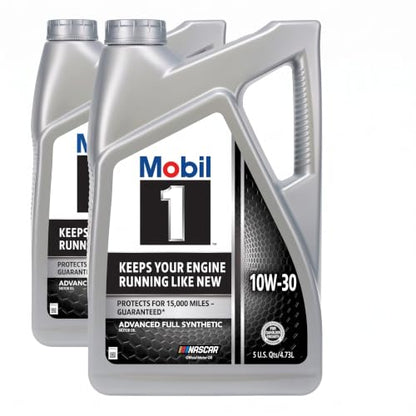 Mobil 1 Advanced Full Synthetic Motor Oil 10W-30, 5 Quart (Pack of 2) - size: 5 Quart (Pack of 2), style: Full Synthetic