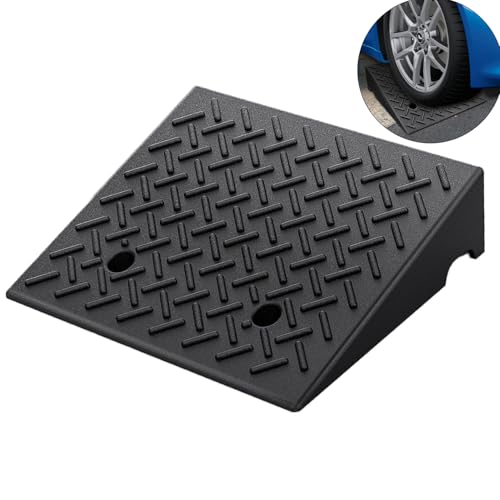 Rubber Curb Ramp 19.6" × 19.6" × 5", Heavy Duty Rubber Threshold Ramp, Portable Driveway Ramp for Sidewalk Cars Motorcycles Wheelchairs Trailers Scooter Lawnmower Loading Dock Pets - size: 19.6 x 19.6 x 5 Inch - 1 PCS