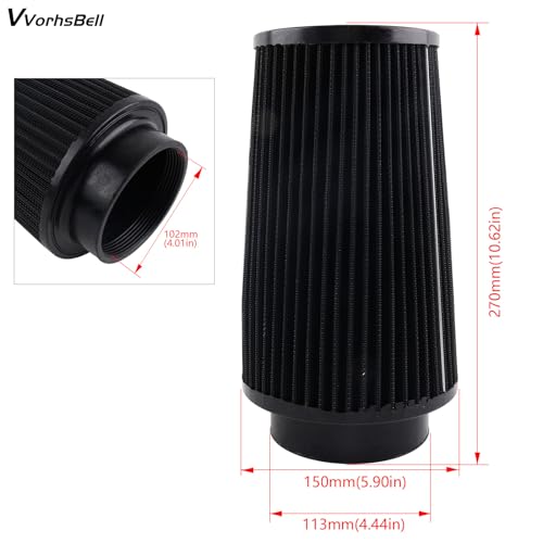 6.0 Powerstroke Cold Air Intake for 03-07 Ford F250 F350 F450 - color: BLACK - 6.0L (2003-2007)