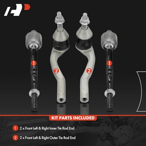 A-Premium Front Inner Outer Tie Rod End Kit, Compatible with Mercedes-Benz