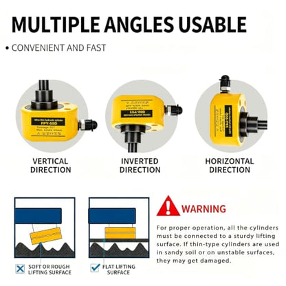Jooptoolwook 50T Multi-Section Low Profile Hydraulic Ram Jack, 2.59" Stroke Portable Mini Hydraulic Lifting Cylinder for Machinery, Bridge & Construction Industry - size: 50T