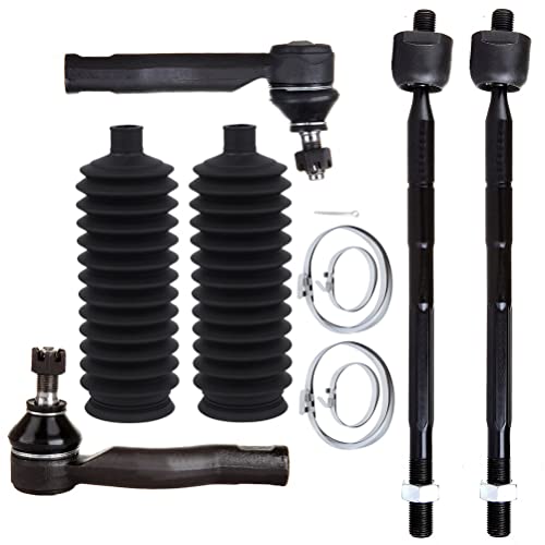 Front Inner Outer Tie Rod End w/Steering Boot fit for Toyota for RAV4 - color: Tie Rod+Boot, size: For Toyota RAV4