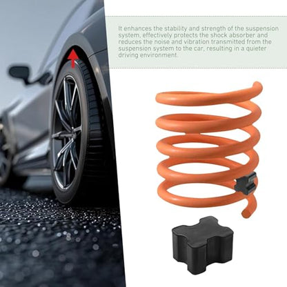 4 PCS Car Coil Spring Spacers, 1" and 1.5" Lift Front Coil Spring Booster, Suspension Rubber Block Kit for Load Support, Universal Heavy Duty Accessory for Most Cars SUVs Trucks (Black)