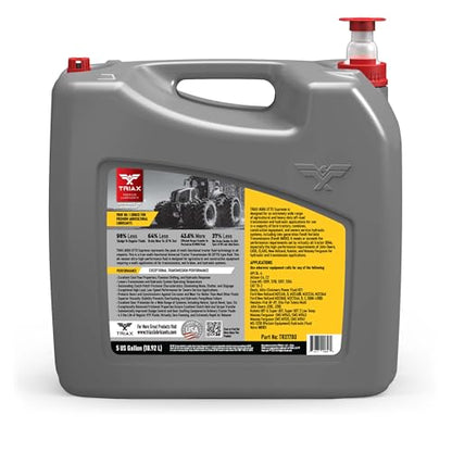 TRIAX Agra UTTO Supreme GL-4 Full Synthetic Tractor Trans-Hydraulic Fluid - Compatible with Kubota UDT2, JD J20C/D, J20D, Case HyTran (5 Gallon) - size: 5 Gallon