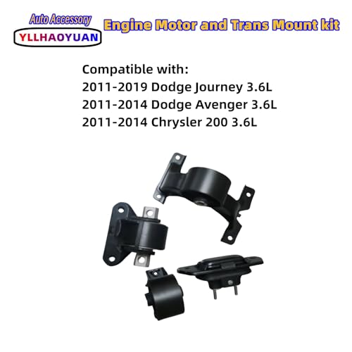 Yllhaoyuan Complete Set of 4 Motor Mounts for 2011-2019 Journey 3.6L - size: 2011-2019 Dodge Journey 3.6L FWD