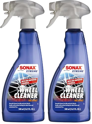 SONAX Wheel Cleaner Full Effect (230200) | Non-Acid Rim Cleaner | Color Changing Wheel-Cleaner-| Brake Dust-Cleaner-| Non-Acid Iron Remover-| (500 ml or 16.9 fl. oz.),(Pack of 2) - size: 16.9 Fl Oz (Pack of 2)