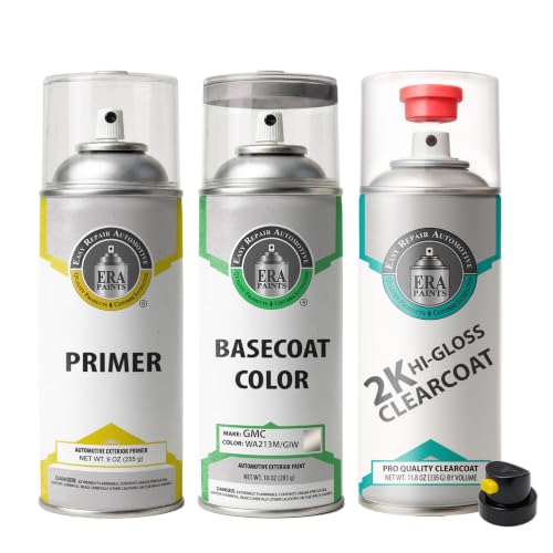 ERA Paints - WA213M/GIW - Graystone Metallic for GMC Exact OEM Color Match Automotive Touch Up Paint for Cars - Spray Paint with Premium Spray Nozzle - 2K Premium Kit - Made in USA - style: Spray - 2K Premium Kit