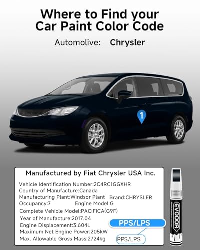 Fathom Blue(PPS/LPS) Touch Up Paint Compatible with Chrysler Exact Match 2 in 1 Touch up Paint for Chips and Nicks Repair with 2pcs Disposable Micro Applicators - color: Fathom Blue(PPS/LPS)