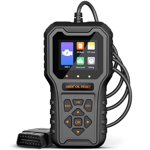 Car Code Reader OBD2 Scanner for Check Engine Light Oil Reset OBDII Scan Tool Diagnostic Tool Reset Fix Clear Fault Code Readers for Cars 1996+ - color: Black
