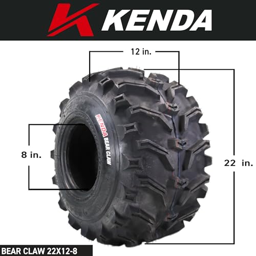 Kenda Bear Claw 22x12-8 Rear Off-Road Tire For ATV, UTV or SXS Vehicles - size: 22x12-8