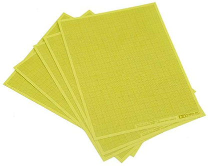 TAMIYA 87129-000 300087129 - Masking Film, 250 x 180 mm Grid, Pack of 5, Green