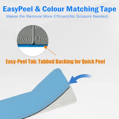 1/4 oz Stick On Wheel Weights, 720PCS Tire Balancing Weights - color: Silver