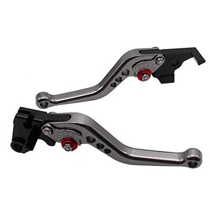 FXCNC Adjustable Brake Clutch Levers for YFM700 Raptor 700R 2000-2006, Banshee 350 YFZ350 2002-2008, Wolverine 350 YFM350FX 2002-2005,Blaster 200 YFS200 2004-2006,WR125/250/500 1991-95 - color: Gray Lever with Red Adjuster