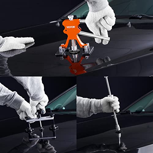 VEVOR 73 PCS Dent Repair Kit, Auto Car Body Paintless Dent Removal Tool Kit, Golden Lifter, Bridge Puller, Slide Hammer Tool Kit for Automobile Body, Washing Machine, Refrigerator - size: 73PCS
