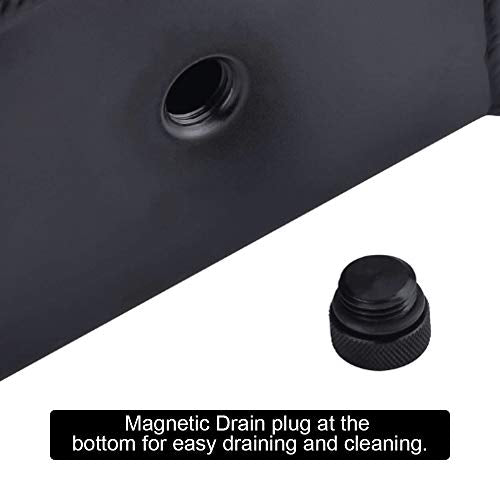 Universal 1L Coolant Overflow Tank, Aluminum Coolant Reservoir Tank, Black - size: 1L-Black