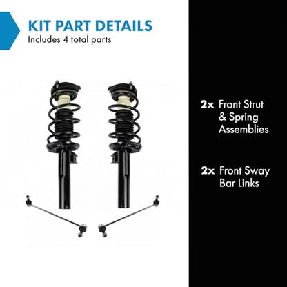 TRQ Front Suspension Kit Complete Strut & Coil Spring Assembly Sway Bar - style: SCA31148