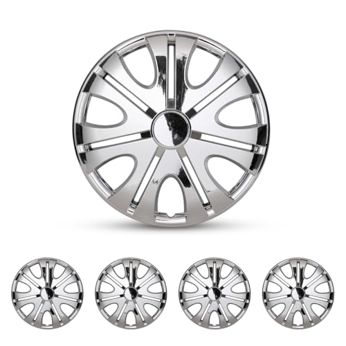15inch Wheel Guards – (4 Pack) Hubcaps for Car Wheel Cover - color: 5082-Chrome-15