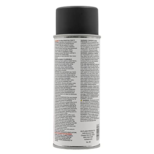 Rutland Products 80 Hi-Temp Spray Paint, Fl Oz (Pack of 1), Black, 12 - style: Paint