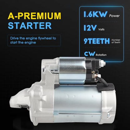 Starter 19049 Compatible with 2009-2013 Toyota Corolla 1.8L, 2009-2013 Matrix 1.8L, 2009 2010 Pontiac Vibe 1.8L L4 Engine Replace# 28100-0T050 28100-37050 428000-4300 - color: 19049