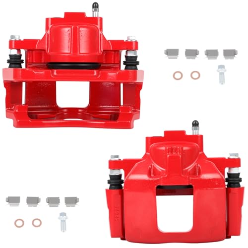 SCITOO 18B5044 18B5045 Front Left & Right Disc Brake Calipers With Bracket - size: Front[18B5044 & 18B5045]Red