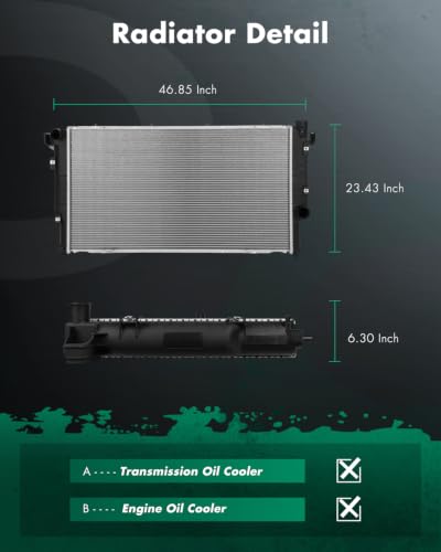 SCITOO Radiator compatible with 1994-2002 for Ram 2500 5.9L - size: 1553