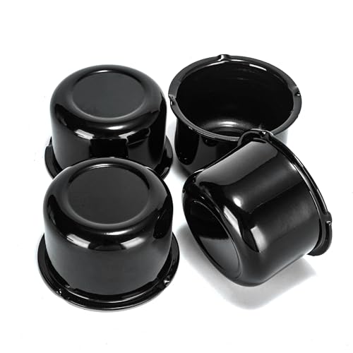 4Pcs 3.16" OD 2.25" H Aluminum Trailer Wheel Center Caps for Rim - color: Gloss Black, size: 3.16" OD 2.25" H