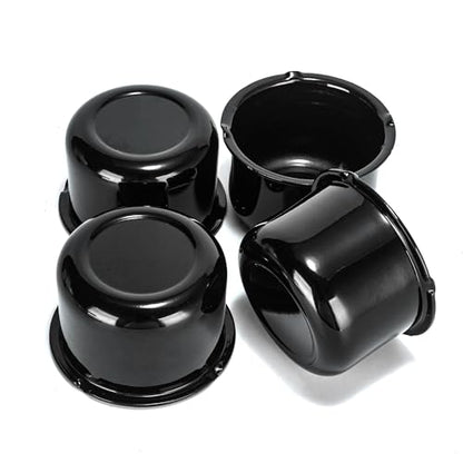 4Pcs 3.16" OD 2.25" H Aluminum Trailer Wheel Center Caps for Rim - color: Gloss Black, size: 3.16" OD 2.25" H