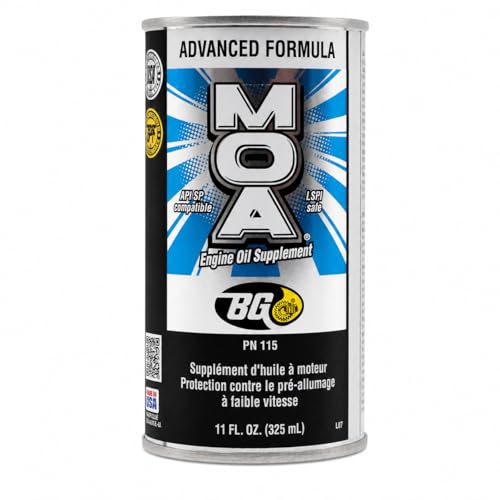 BG Advanced Formula MOA PN 115 Motor Oil Additive, Engine Oil Supplement, 11 fl oz Can with Keychain, Pack of 1