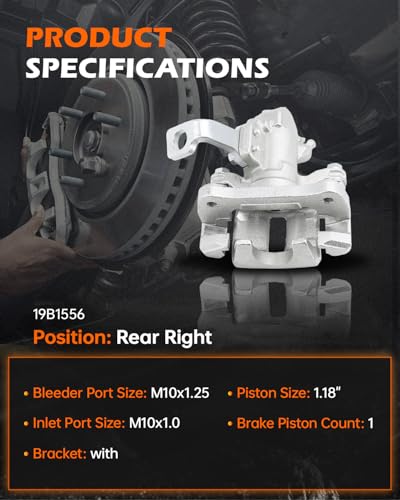 GAHA 19B1556 Rear Right Disc Brake Caliper Assembly with Bracket - size: 19B1556