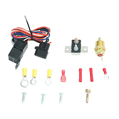 BLACKHORSE-RACING 14" Universal Electric Radiator Cooling Fans + Thermostat Relay & Mount Kit - size: 14 Inch