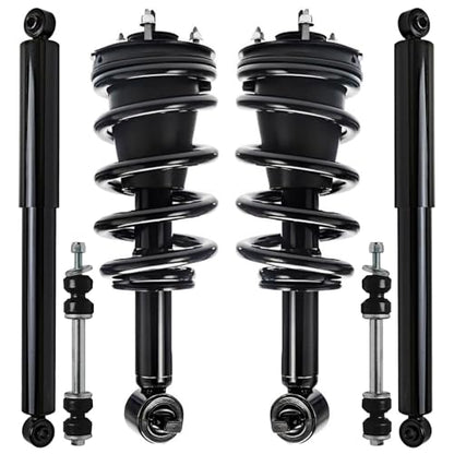 Detroit Axle - 6pc Struts Shocks Kit for 2014-2018 Chevrolet Silverado 1500 - size: 6AQS47492-V1/ strut shock sway kit