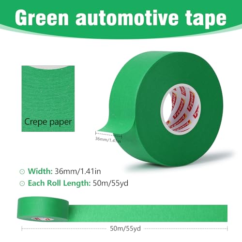 4 Pack Masking Tape 36mm×50m Automotive Refinish Masking Tape for Car - size: 36mm