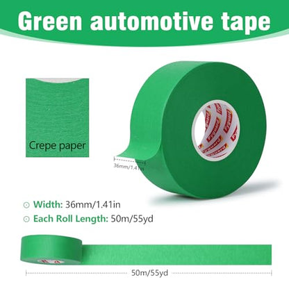 4 Pack Masking Tape 36mm×50m Automotive Refinish Masking Tape for Car - size: 36mm