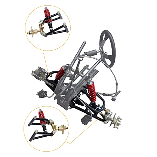 11 Inch Front Suspension Shock Swing Arm Kit for ATV Quad Bike Go Kart Buggy, Upper and Lower Steering Knuckle Spindle Full Replacement DIY Off-Road Upgrade