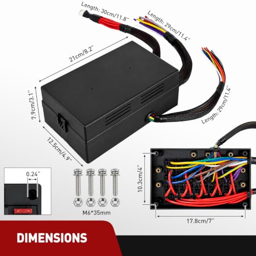 Nilight 12V Fuse Relay Box 10 Relays 4pin/5pin 40A 10 Fuses Pre-Wired Block - color: Pre-Wired Box 10 Relay 10 Fuse