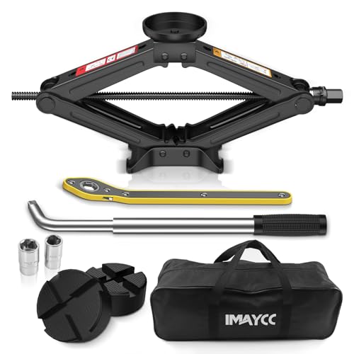 IMAYCC Car Jack Kit 2.5 Ton,Scissor Car Jack, Portable Tire Changing Kit for Car SUV MPV - color: Gray