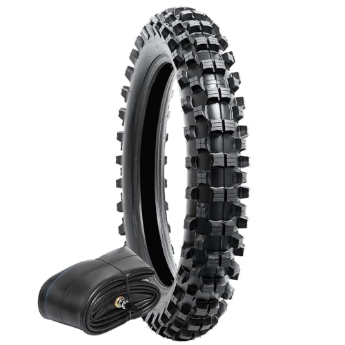 110/100-18 4PR TT 64M Dirt Bike Front/Rear Tire and Inner Tube Compatible with 110/100-18 Off Road Pit Bike/Motorcycle Tire (P-2006)