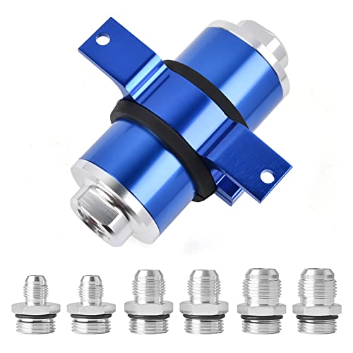 EVIL ENERGY 30 Micron Inline Fuel Filter with 6AN 8AN 10AN Adapter&Bracket Clamp 60MM Universal