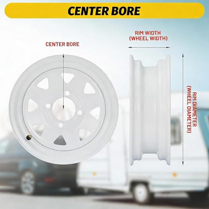 GarveeTech 2PCS 4.80-12 4.80x12 480-12 Trailer Tires with 12 inch Rims, 2 Pack 4.80 12 Tires 4 Lug on 4 inch, Center Bore 2.83", 6PR, Muti Function Lawn Mower Tire & Tractor Turf Tire & Boat Tire - size: 4.80-12, style: 4 lug