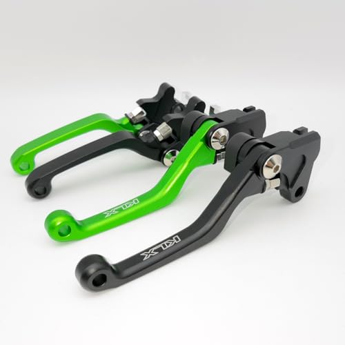 Dirt Bike CNC Pivot Black Brake Clutch Levers Adjustable Compatible with KLX140 2008-2022 | KLX140L 2008-2022 | KLX140G 2017-2022 | KLX140R KLX140RF 2021-2024 (Green) - color: Green