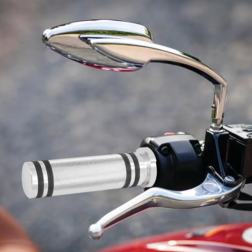 1 Inch Cable Throttle Handlebar Grips Motorcycle Hand Grips - color: #1 Chrome