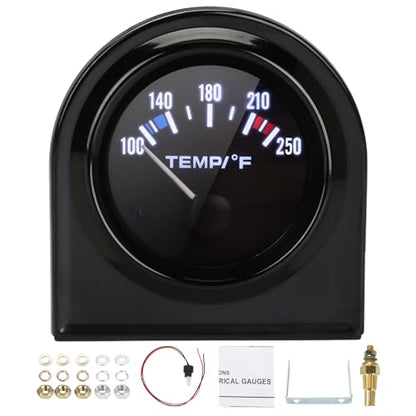 2" 52mm Water Temp Temperature Gauge 100-250 Fahrenheit DC12V - size: Water Temp Gauge