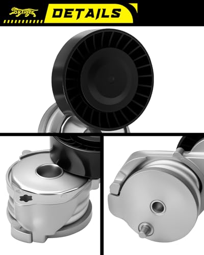 Oktiger High Performanced Belt Tensioner Assembly with Pulley Fits for Volvo S60 2012 2013 2014 2015 2016, V60 2015 2016, Xc60 2015 2016, Xc70 2016, 2.5L L5, Replace OE # 39116, 534026810, 1465914 - size: 39116