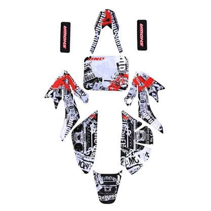 ABS Plastics Fender Fairing Body Work Kit with Graphics Decals & Seat and Gas Fuel Tank for CRF50F XR50R CRF XR 50 SSR Chinese SSR 110cc 125cc Dirt Pit Bike (Yellow) - color: Yellow