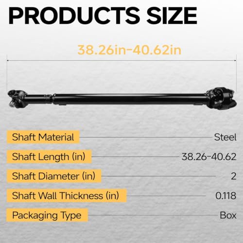 38.26-40.62'' Front Drive Shaft Fit For Jeep Wrangler - size: 65-9765; Front; 38.27in - 40.63in