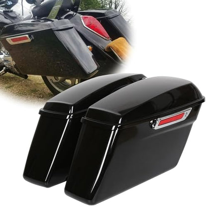 ECOTRIC Hard Saddlebags Trunk W/Latch keys Compatible with 2014-up Harley Touring Road King Electra Glide Street Glide Road Glide Ultra Classic Painted Hard Saddle bags