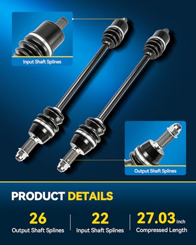 PHILTOP 27.0in Front CV Axle Shaft Fit for Ranger RZR 800 S, Ranger RZR S - size: 27.0 in